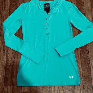 Under Armour teal Henley - small - cold gear
